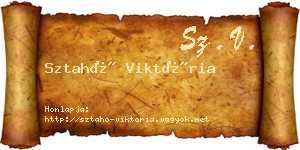 Sztahó Viktória névjegykártya