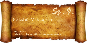 Sztahó Viktória névjegykártya